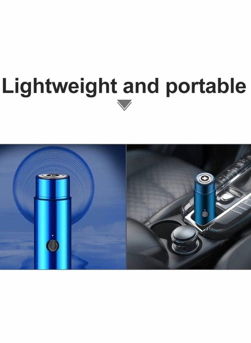 men electric shaving knife blue portable charging mini shaver hub trimmer is used for travel or family men electric shaving knife blue portable charging mini shaver hub trimmer is used for travel or f - Image 2
