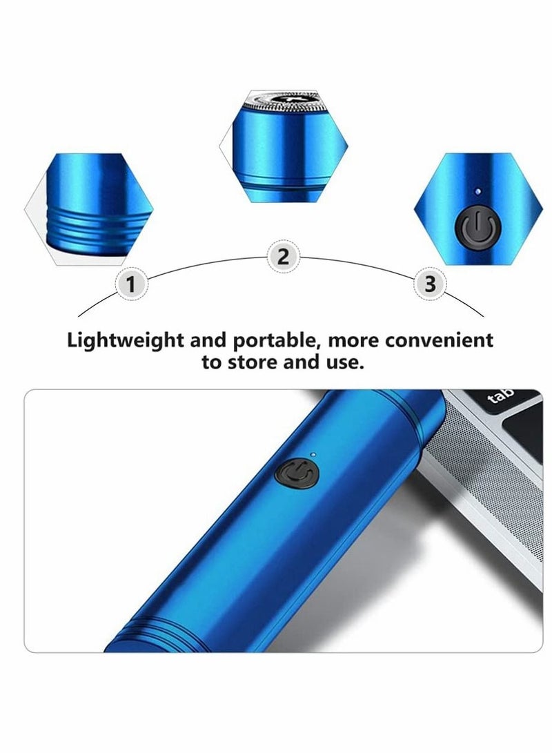 men electric shaving knife blue portable charging mini shaver hub trimmer is used for travel or family men electric shaving knife blue portable charging mini shaver hub trimmer is used for travel or f - Image 4