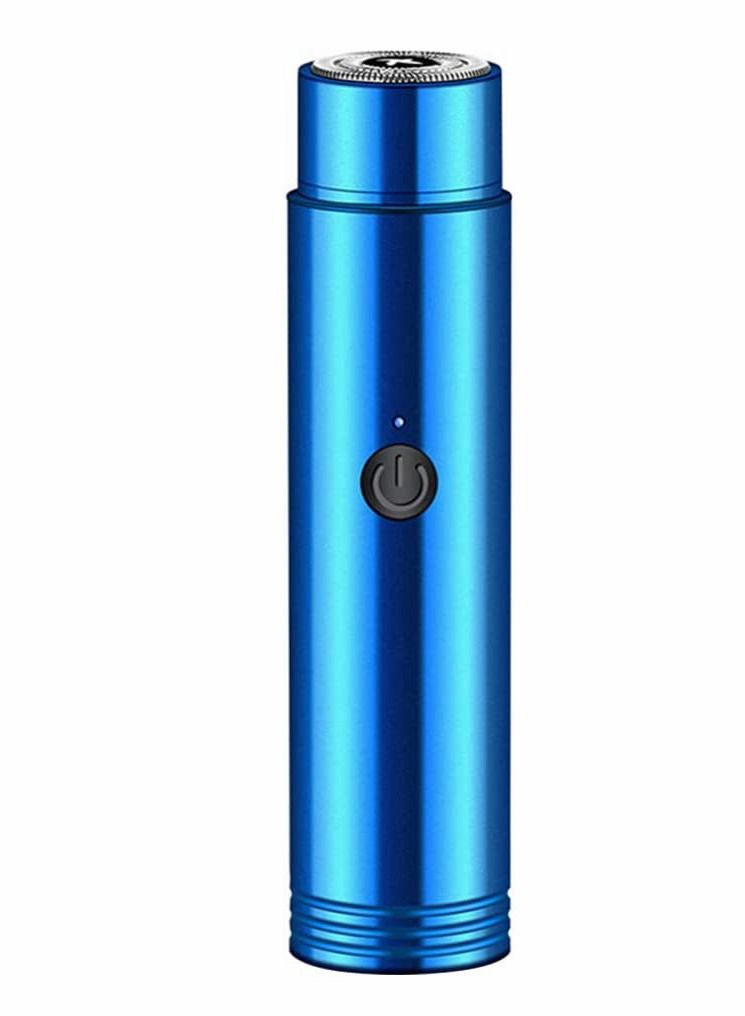 men electric shaving knife blue portable charging mini shaver hub trimmer is used for travel or family men electric shaving knife blue portable charging mini shaver hub trimmer is used for travel or f - Image 1