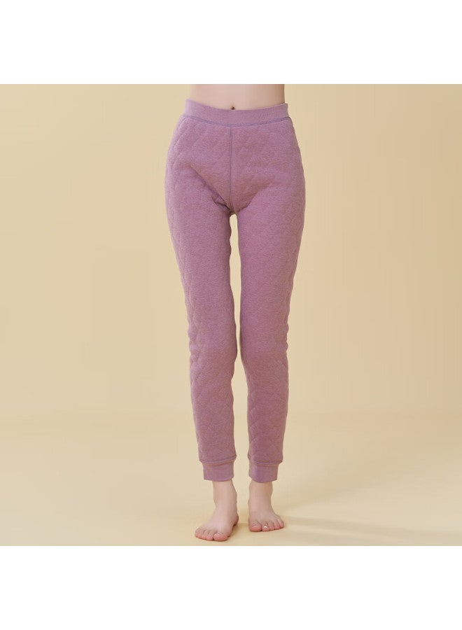 Little Nurse Xiaohushi Women's 100% Wool-filled Cotton Pants, Diamond Pattern, Hot Carbon, Soft And Warm Trousers, Xl (175/105)  - Image 2