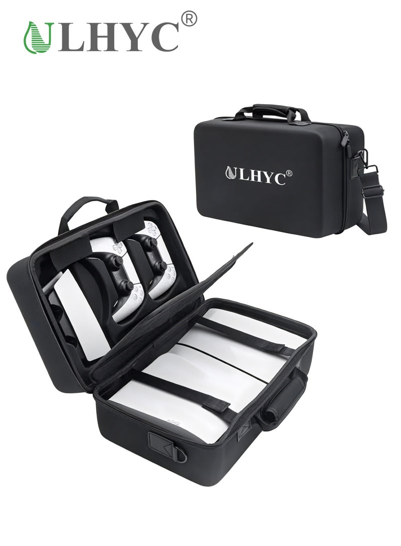 يو إل اتش واي سي حقيبة محمولة لجهاز بلاي ستيشن 5 سليم، حقيبة واقية صلبة، حقيبة سفر لجهاز بلاي ستيشن 5 سليم، قرص/رقمي، أسود - Image 1