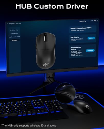 VGN Dragonfly F1 Pro Max Wireless Gaming Mouse, 130h Playtime Long Endurance, 55g Lightweight, PAW3395 26K DPI Flagship Sensor, 4000Hz Polling Rate Supported, Low Latency Esports Peripherals, Black - Image 3