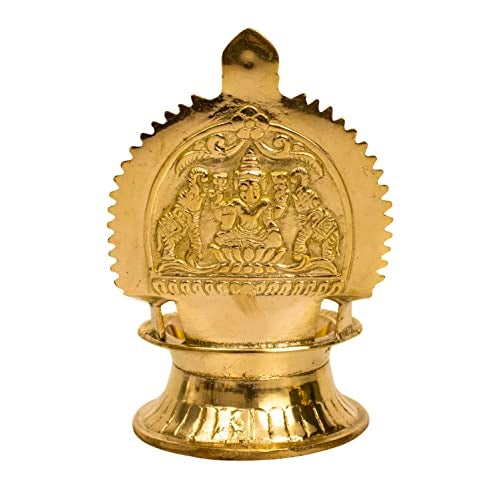 Spillbox Traditional Brass Kamachi Diya for Puja Deepam Oil Lamp for Home | Temple Kamatchi Devi Maa |Kamakshi| Hindu Kamatchi Amman Vilakku (s) - Image 5