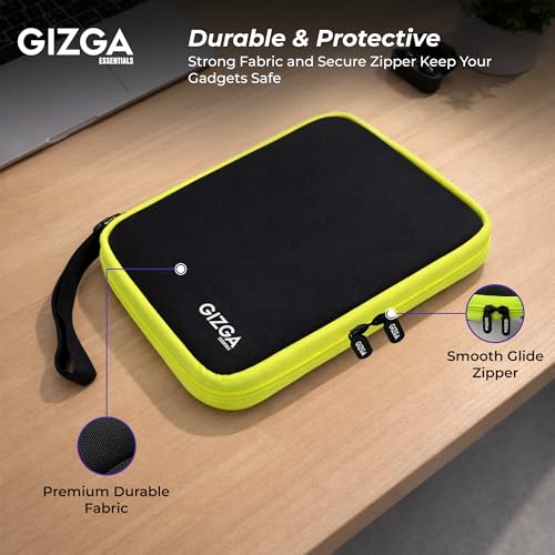 GIZGA Essentials Hard Shell Gadget Organizer Case | Travel Electronics Accessories Bag | Cable Organizer Pouch for HDD, Power Bank, USB Cables, Chargers | Water-Resistant & Shockproof (Black) - Image 5