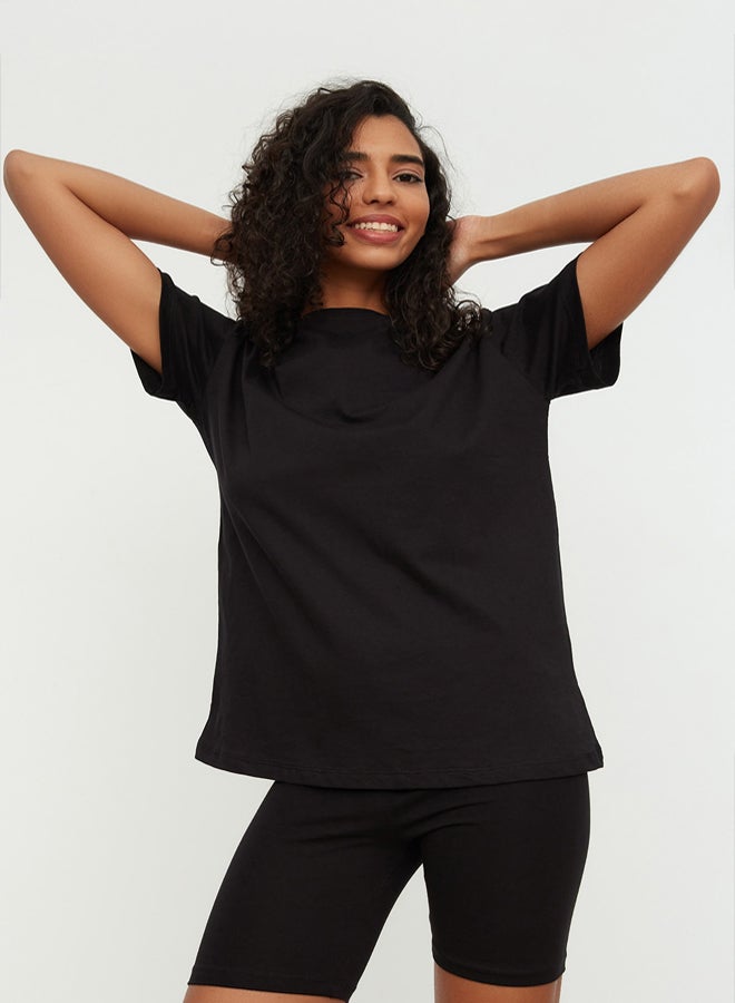 trendyol Black Shorts Pajama Set - Image 2