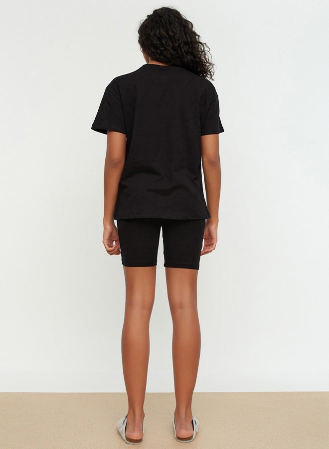 trendyol Black Shorts Pajama Set - Image 5