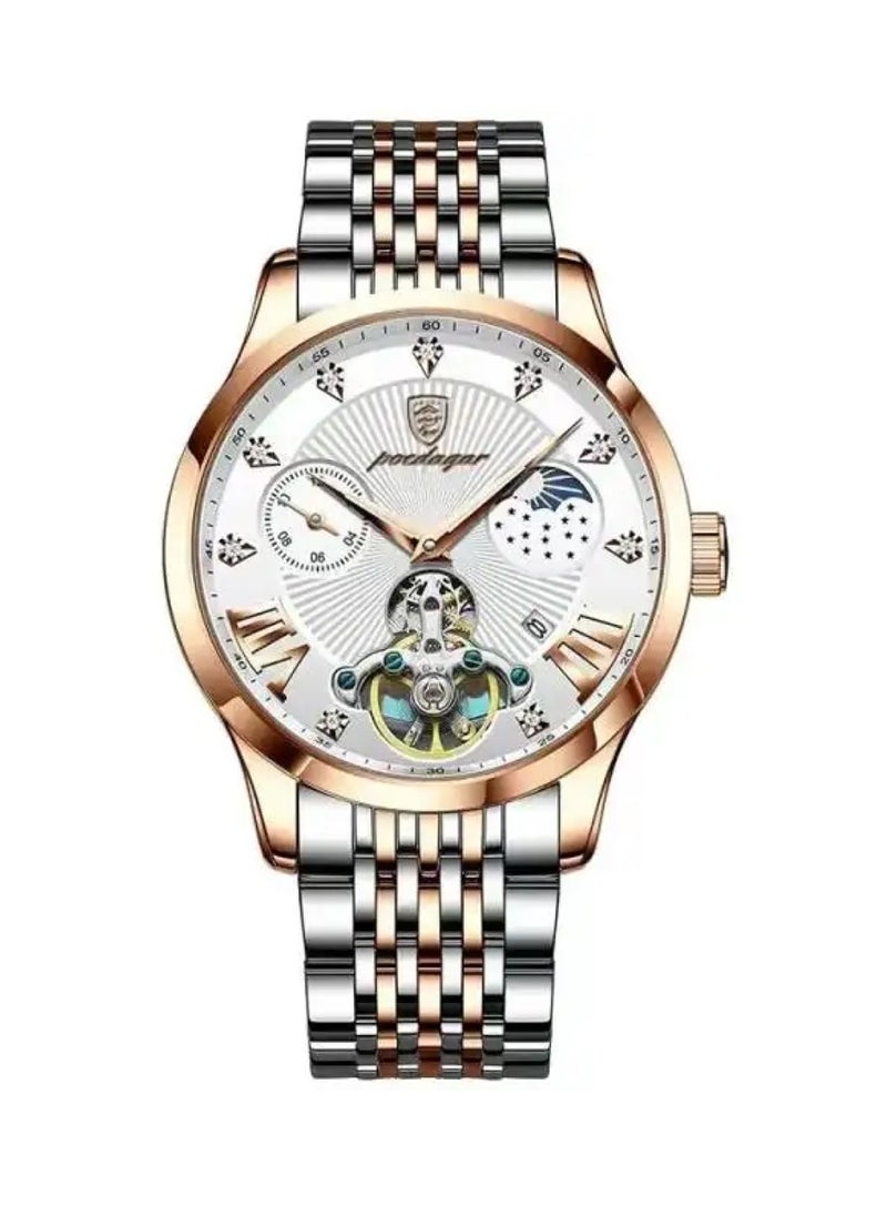 POEDAGAR Men’s Analog Quartz Stainless Steel Watch - 42mm 