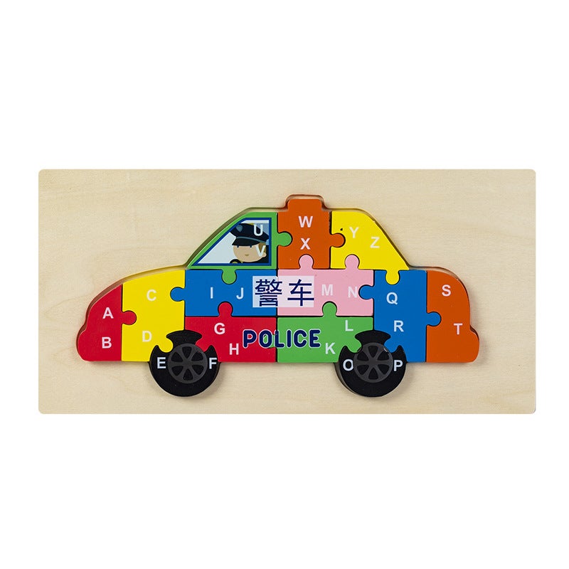 Wooden Jigsaw Puzzle Toys Children'S Early Education Alphabet Cognitive Puzzle Three-Dimensional Buckle Puzzle Building Blocks Educational Toys - Image 1