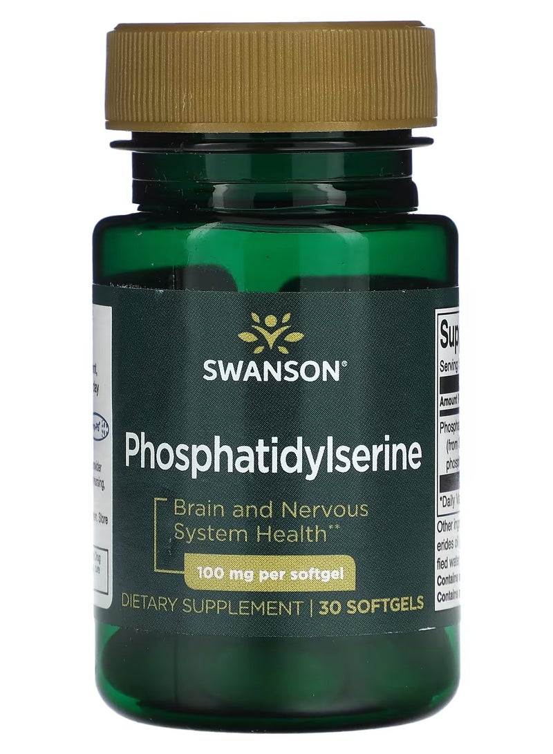 Swanson, Phosphatidylserine, 100 mg, 30 Softgels
