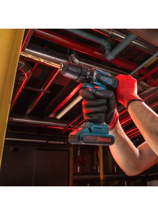 RONIX Brushless impact Drill kit , 20V 13mm-45N.m  # 8900K - Image 5