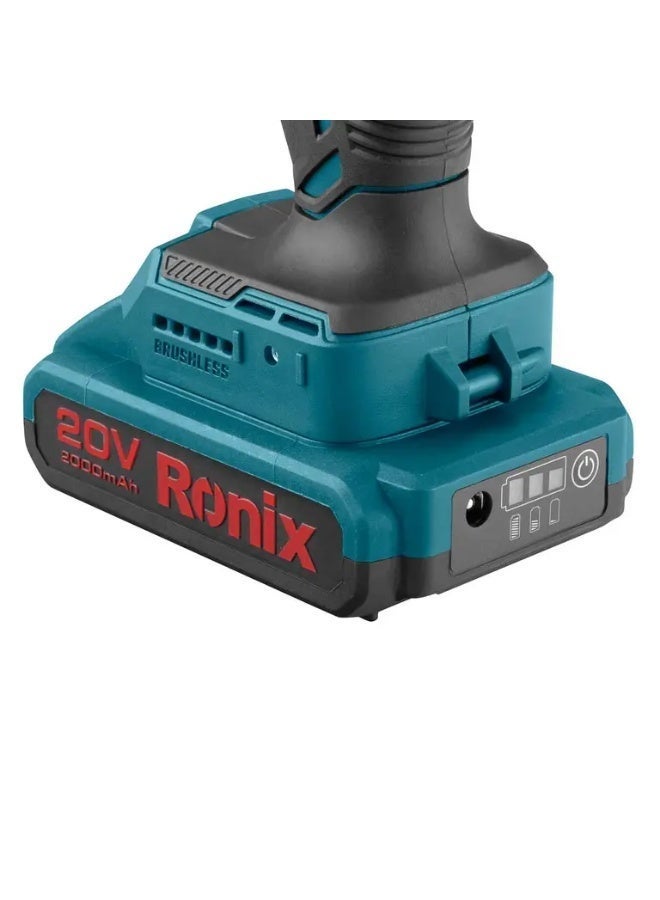 RONIX Brushless impact Drill kit , 20V 13mm-45N.m  # 8900K - Image 4