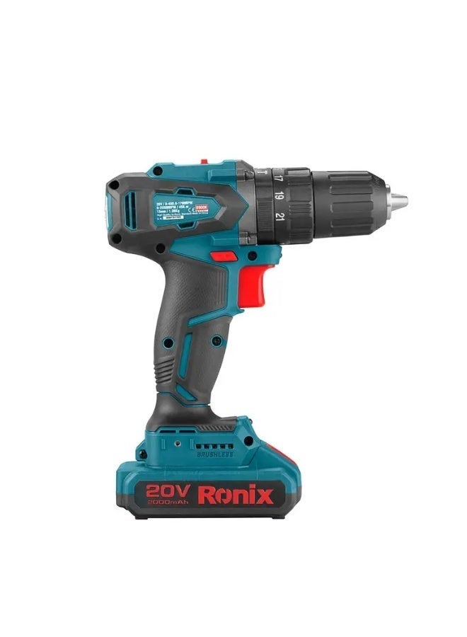 RONIX Brushless impact Drill kit , 20V 13mm-45N.m  # 8900K - Image 2