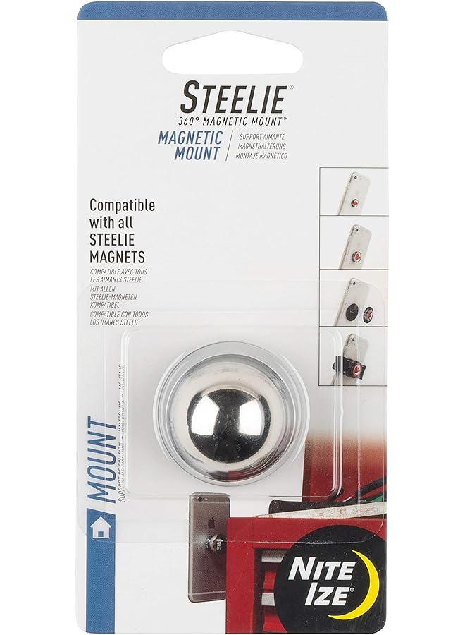 NITE IZE Original Steelie Magnetic Mount Magnetically Attaches To Metal Surfaces And To Steelie Phone + Tablet Sockets - Image 1