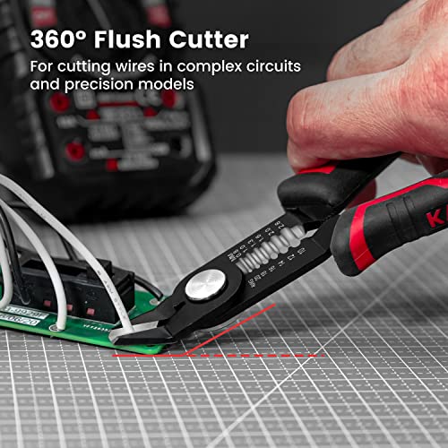 KAIWEETS Wire Cutters 6-Inch Flush cutter with Supplementary Stripping, Cutting Pliers, Handy and Slim Diagonal Cutters, Side Cutting Pliers, Sharp Snip, Safety Lock - Image 2