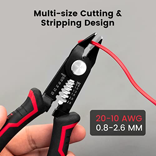 KAIWEETS Wire Cutters 6-Inch Flush cutter with Supplementary Stripping, Cutting Pliers, Handy and Slim Diagonal Cutters, Side Cutting Pliers, Sharp Snip, Safety Lock - Image 4