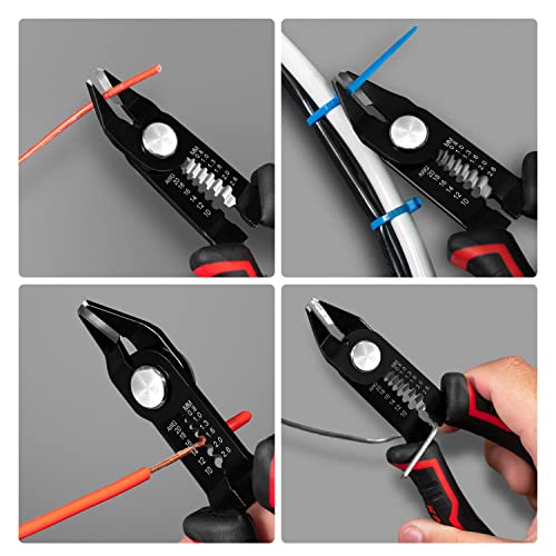 KAIWEETS Wire Cutters 6-Inch Flush cutter with Supplementary Stripping, Cutting Pliers, Handy and Slim Diagonal Cutters, Side Cutting Pliers, Sharp Snip, Safety Lock - Image 3