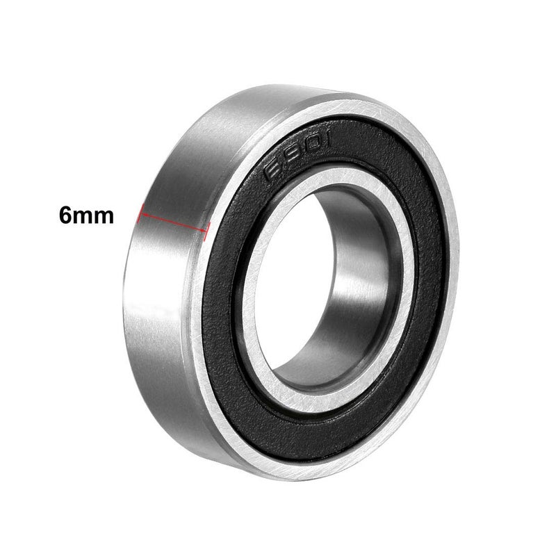 uxcell 6901-2RS Deep Groove Ball Bearing Double Sealed 1180901, 12mm x 24mm x 6mm Carbon Steel Bearings (Pack of 10) - Image 3