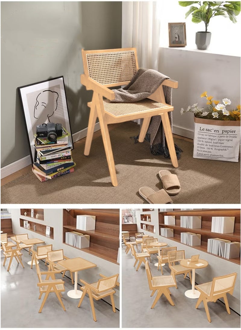 شو وو كرسي عتيق من منتصف القرن مع مقعد ناعم من جلد البولي يوريثان وظهر بنمط ريش لغرفة الطعام أو غرفة المعيشة أو المكتب المنزلي أو المقهى، بلون الخشب - Image 3