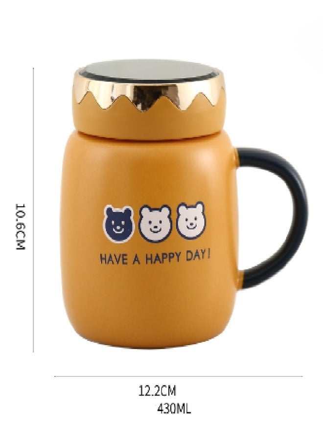 Decorative Creative Ceramic Coffee Cups with Lid