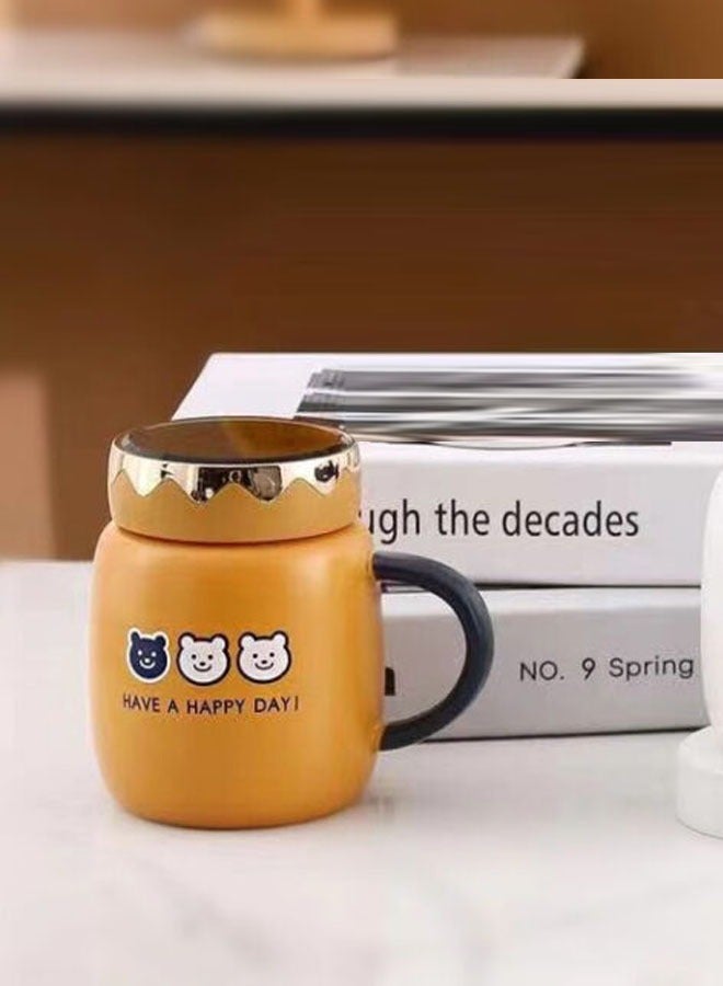 Decorative Creative Ceramic Coffee Cups with Lid