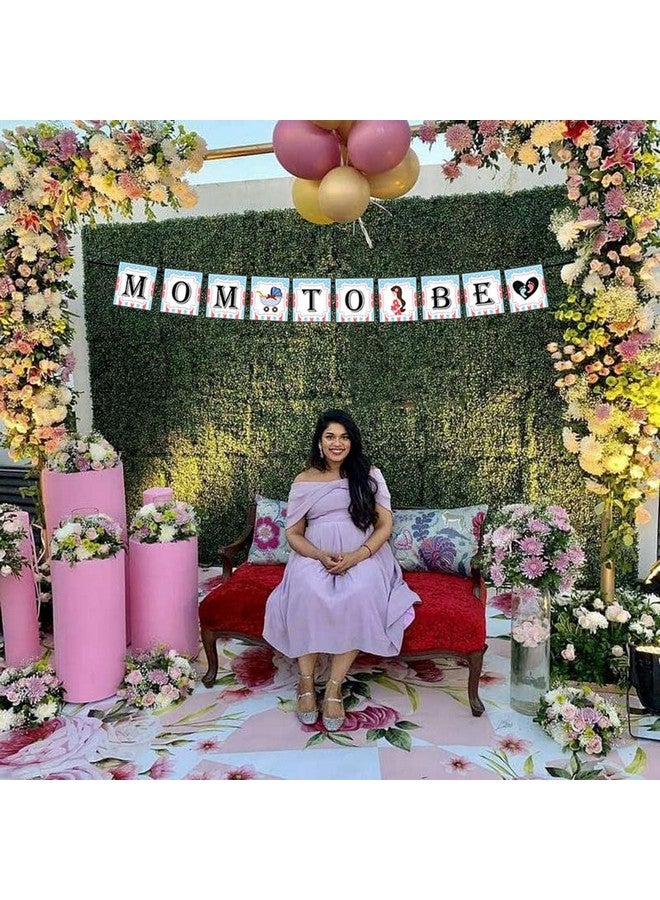 SYGA Mom to Be Banner for Baby Shower Decorative Party Photo Props Banner - Image 3