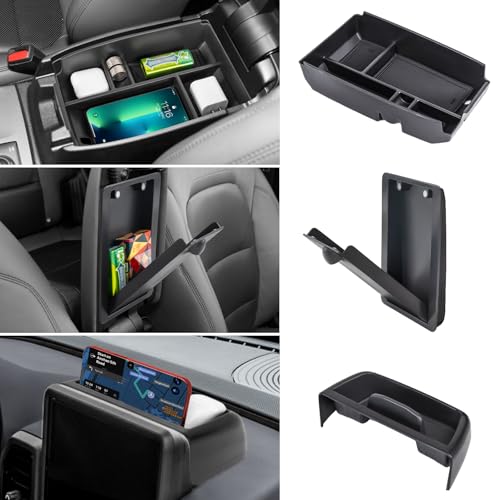 Neepiar 3PCS Center Console Organizers Compatible with 20212024 Ford Bronco Sport CX430 Dash Storage Tray and Armrest Storage Box Armrest Hidden Tray Interior Accessories - Image 1