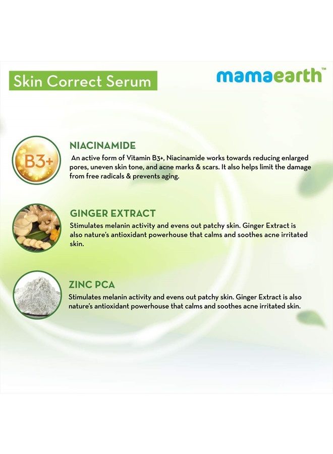 Mamaearth Mamaearth Skin Correct Face Serum Acne Scars removal cream with Niacinamide and Ginger Extract - 30 ml - Image 3