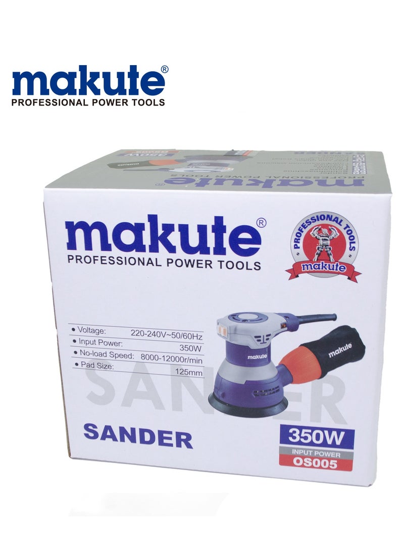 makute High-Performance 350W Orbital Sander with Efficient Ideal For Paint/Varnish/Cleaning Glass/Removing Rust (OS005) - Image 4