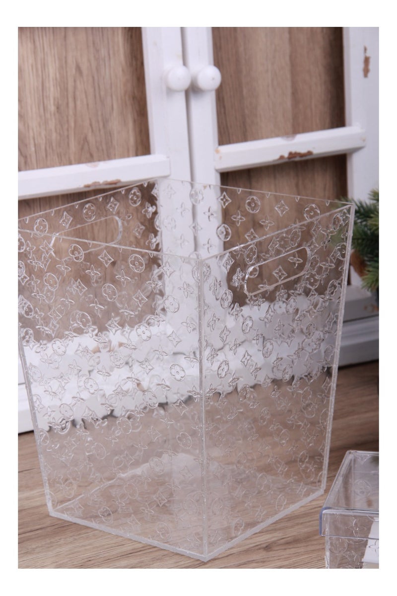 طقم علبة مناديل مع سلة مهملات بتصميم جذاب من قطعتين - Image 5