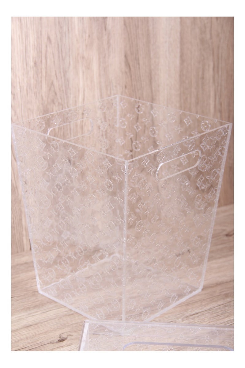 طقم علبة مناديل مع سلة مهملات بتصميم جذاب من قطعتين - Image 2