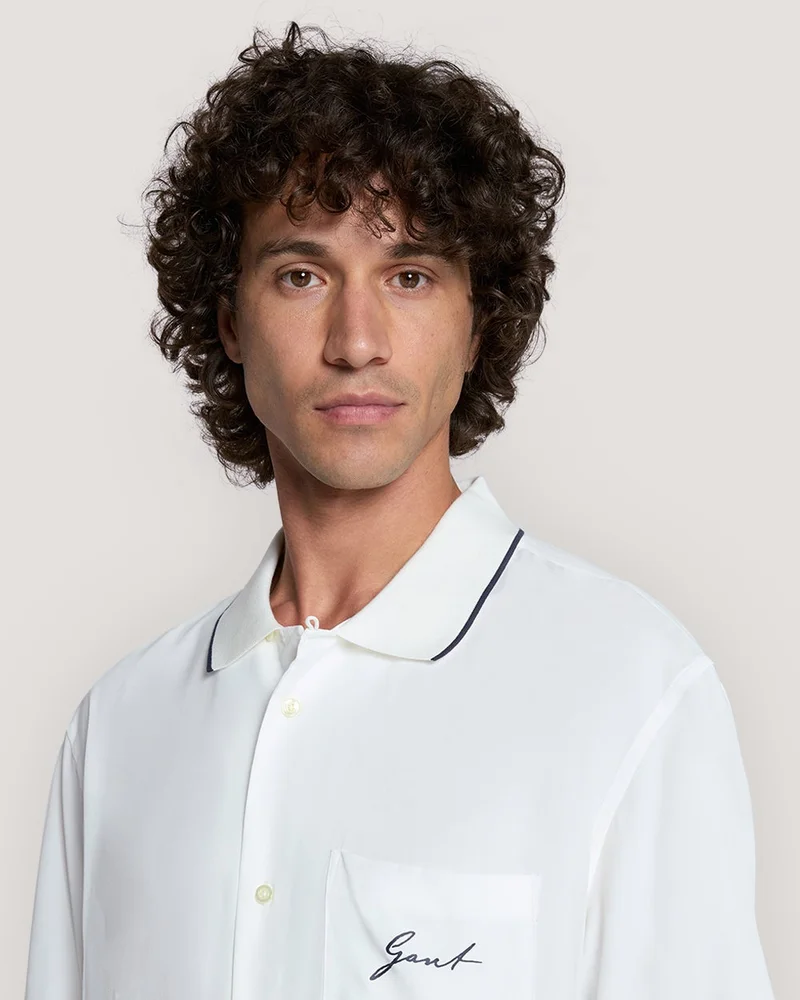 Gant  Gant Relaxed Fit Short Sleeve Viscose Shirt for Men | Best Price UAE