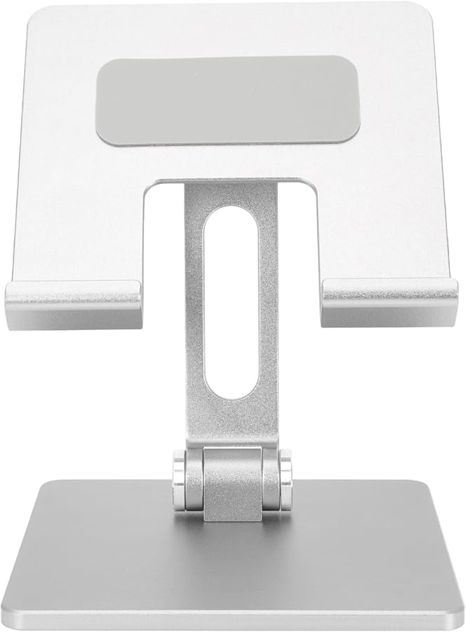 Adjustable Foldable Aluminum Alloy Laptop Stand Portable Desk Holder Silver Gray - Image 1