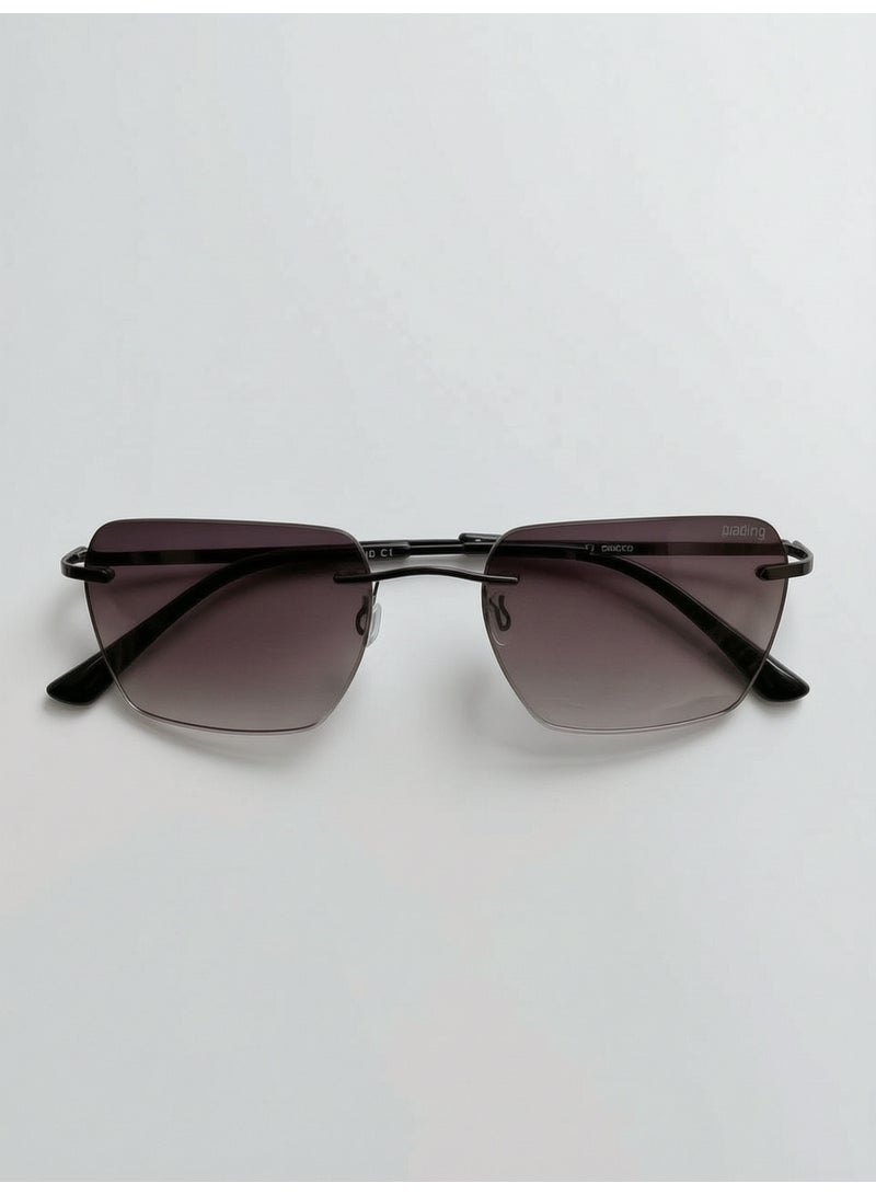 ابينغ ‍‍نظارة شمسية بتصميم عصري من ماركة (aping) بدون إطار (Rimless) بعدسات مربعة أنيقة بلون رمادي متدرج (Gradient) تعطي مظهر فاخر وجذاب. الإطار مصنوع من معدن خفيف باللون الأسود مع ذراع رفيعة لراحة الاستخدام طوال اليوم.  مزودة بأنف سيليكون مريح وقابل للتعديل لثبات مثالي على الوجه. العدسات توفر حماية من أشعة الشمس مع وضوح عالي للرؤية.  تصميم مناسب للرجال والنساء ويكمل الإطلالات الكاجوال والرسمية. - Image 5