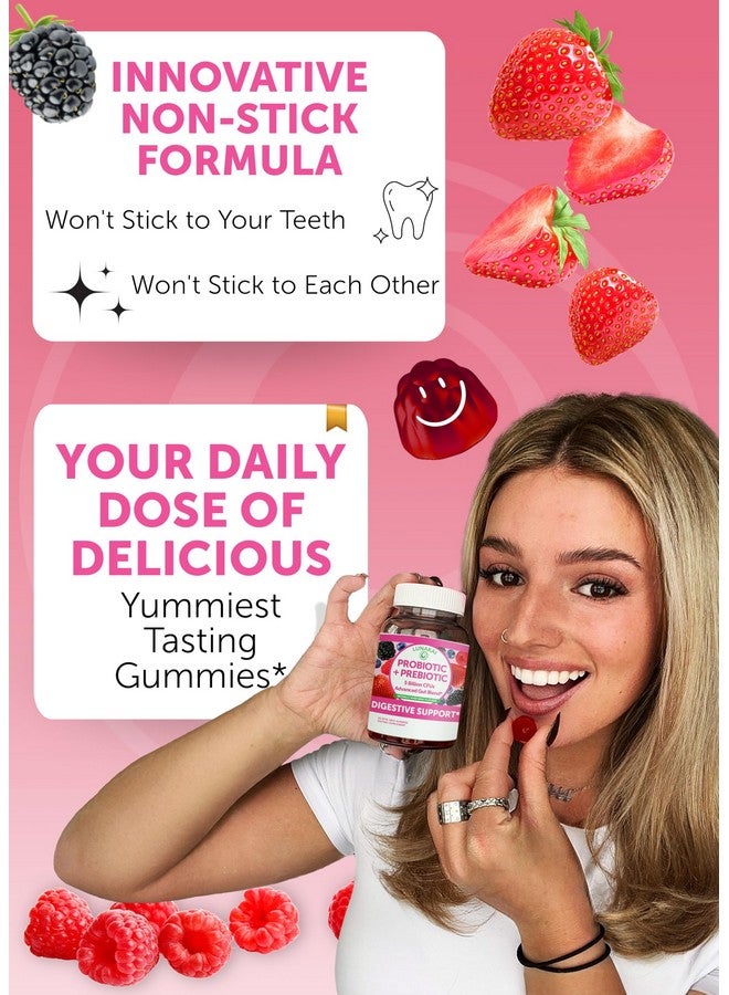 Lunakai USA Made Prebiotic + Probiotic Gummies for Women and Men - High Potency 5 Billion CFUs with Fibers - Non-GMO Gut Health Support 60ct - Image 3