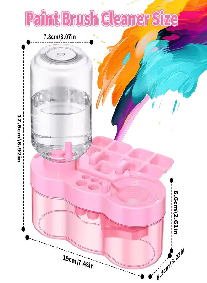Fivewan 2025 Upgraded Paint Brush Cleaner, Kids Painting Station with Brush Washer, Water Cycle Watercolor Rinser Dispenser with Holder and Palette, Art Supplies Cleaning System for Children Adults(White) - Image 5