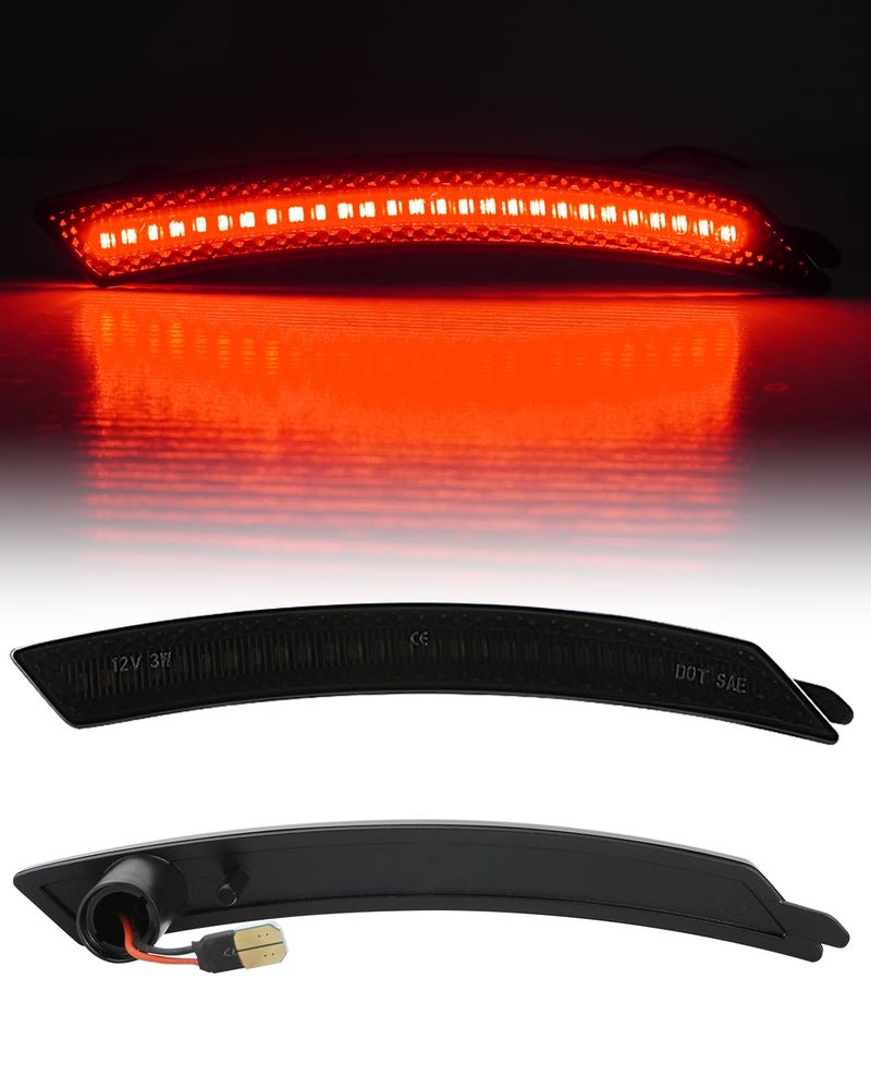 Bestview Side Marker Light Assembly Compatible for MINI Cooper R55 R56 R57 R58 R59 R60 R61 2007-2015, Red Rear Fender Bumper Lamps, Smoked Lens 2PCS - Image 4