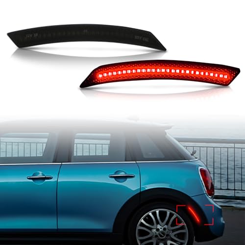 Bestview Side Marker Light Assembly Compatible for MINI Cooper R55 R56 R57 R58 R59 R60 R61 2007-2015, Red Rear Fender Bumper Lamps, Smoked Lens 2PCS - Image 1