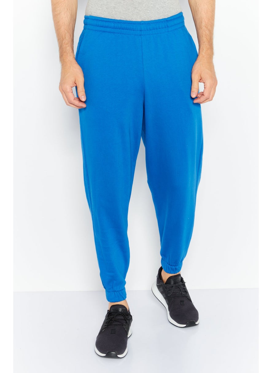 Asos Design - Men Oversized Solid Drawstring Jogger Pants, Blue - Image 1
