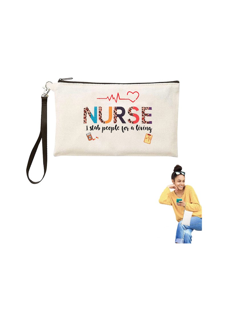 PRINTSHOP4ME Nurse Appreciation Gift - Cosmetic Bag - Multi Purpose Full Zipper Pouch with Funny Designs Print - Nursing Supplies and Practitioner Gifts - Survival kit (Design 1)  - Image 5