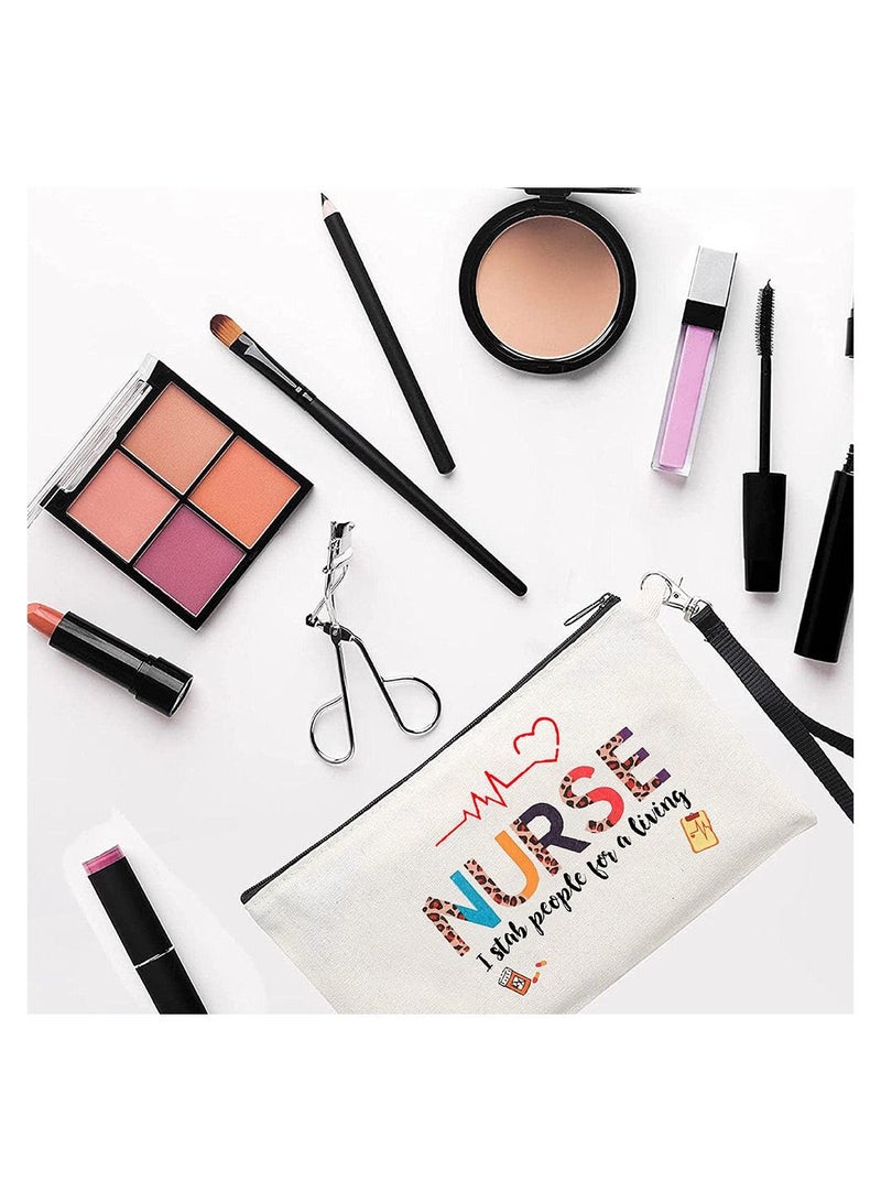 PRINTSHOP4ME Nurse Appreciation Gift - Cosmetic Bag - Multi Purpose Full Zipper Pouch with Funny Designs Print - Nursing Supplies and Practitioner Gifts - Survival kit (Design 1)  - Image 4