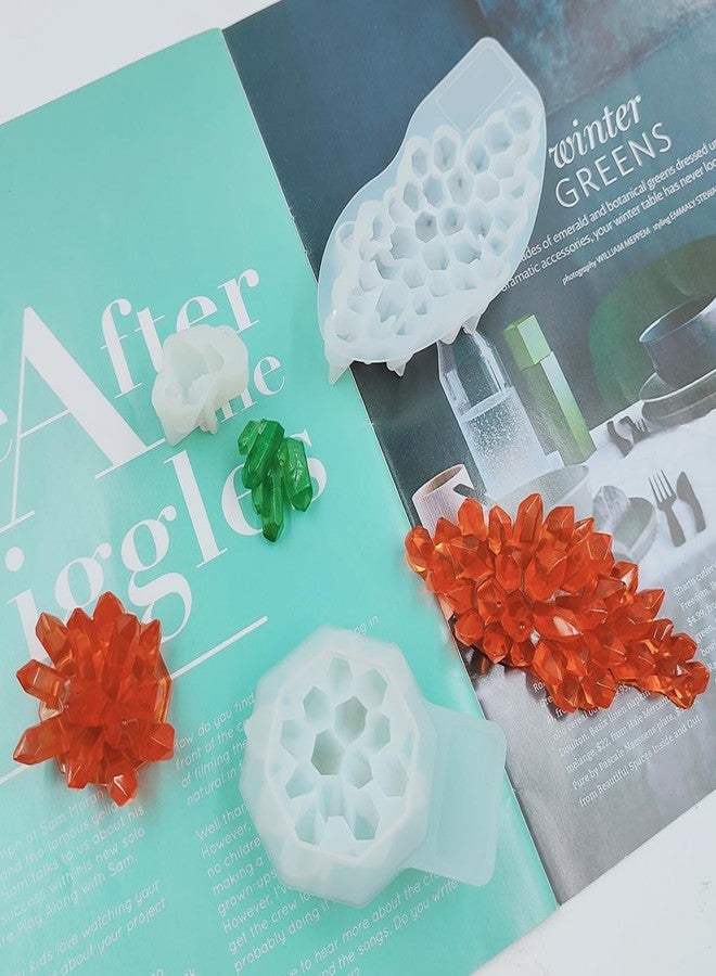 FineGood 3 Pcs Cluster Crystal Resin Molds, Quartz Rock Epoxy Resin Moulds DIY Art Craft Crystal Stone Silicone Moulds for Resin Casting Jewellery Candle, Soap, Home Decor-3 Size - Image 3