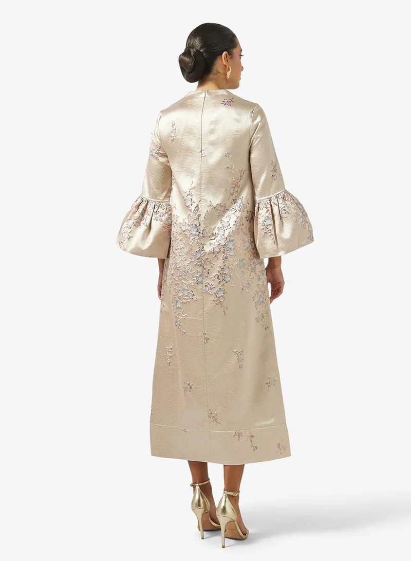 Threadz By Ajooni  Flared Sleeve Midi Dress for Women | Best Price UAE