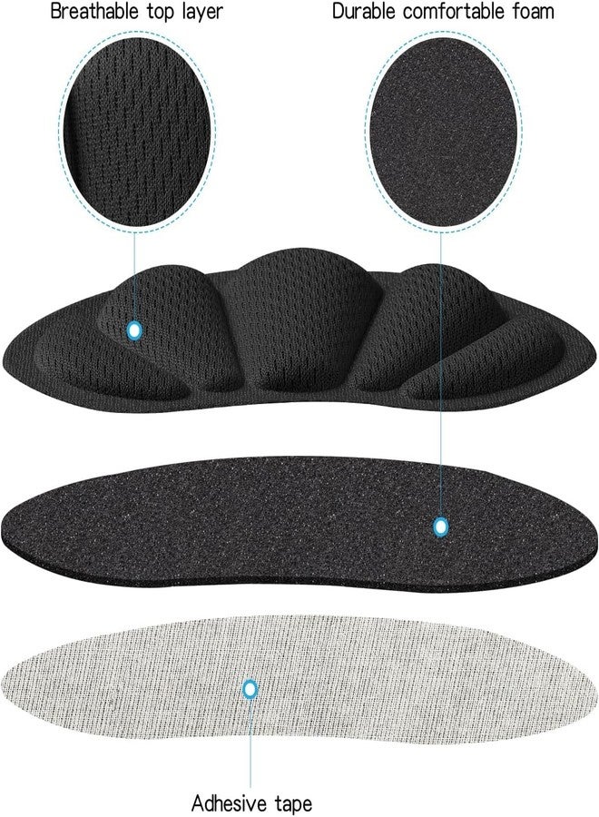 Huethy Heel Cushion Pads, Adhesive Back of Heel Grips Inserts for Boots, Too Big Loose Shoes, Reusable Heel Guards Liners for Women Men, Improve Shoe Fit, 4PCS-Black+4PCS-Black-B - Image 3