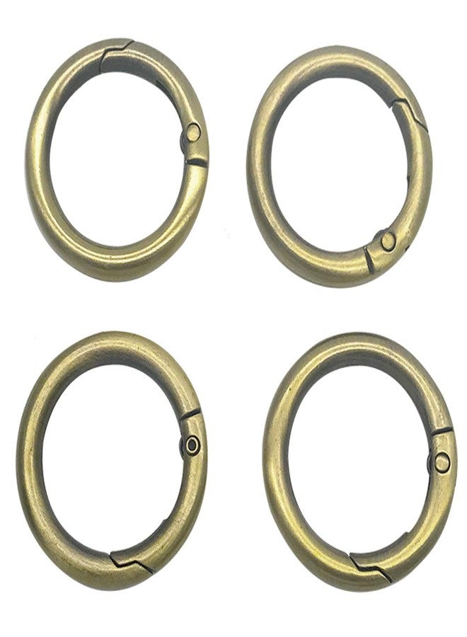 ZLYY 4Pcs Spring Clip Round Carabiner Ring, 1" Diameter O Ring Snap Clip Trigger Spring Keyring Buckle Organizing Accessory/Metal Secure Holder/Durable and Rust-Proof (Brass) - Image 1