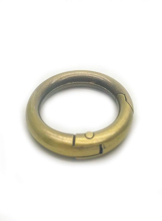 ZLYY 4Pcs Spring Clip Round Carabiner Ring, 1" Diameter O Ring Snap Clip Trigger Spring Keyring Buckle Organizing Accessory/Metal Secure Holder/Durable and Rust-Proof (Brass) - Image 3