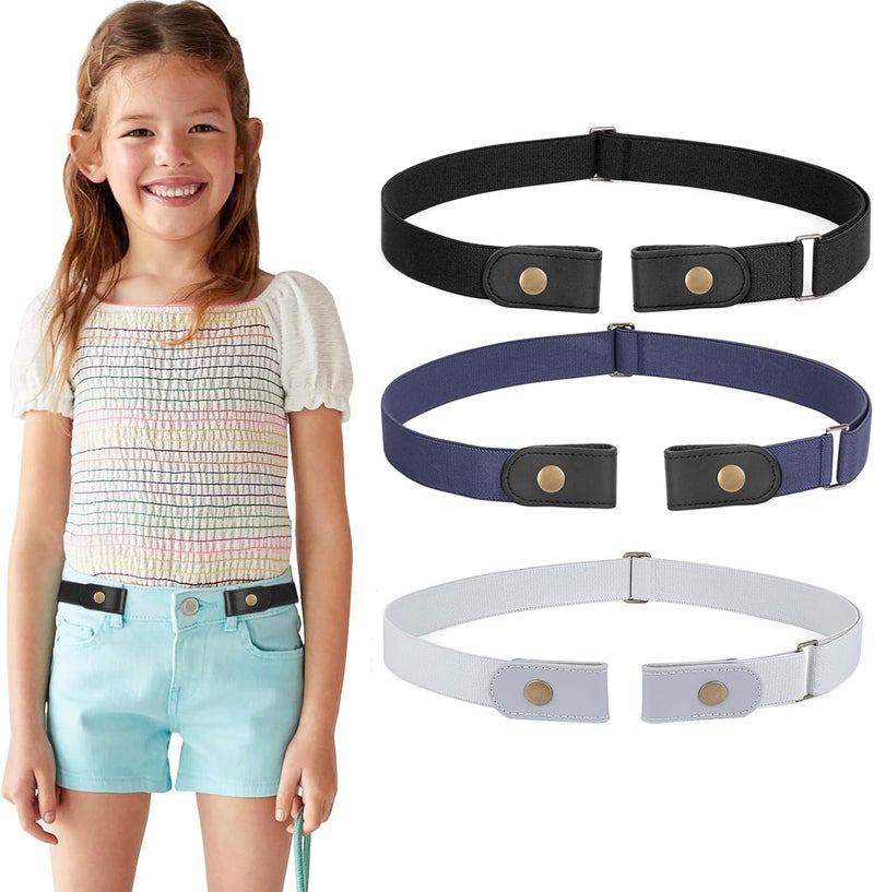 Werforu No Buckle Stretch Belt for Child Boys and Girls Buckle Free Kids Belt Up to 24 Inches - Image 1