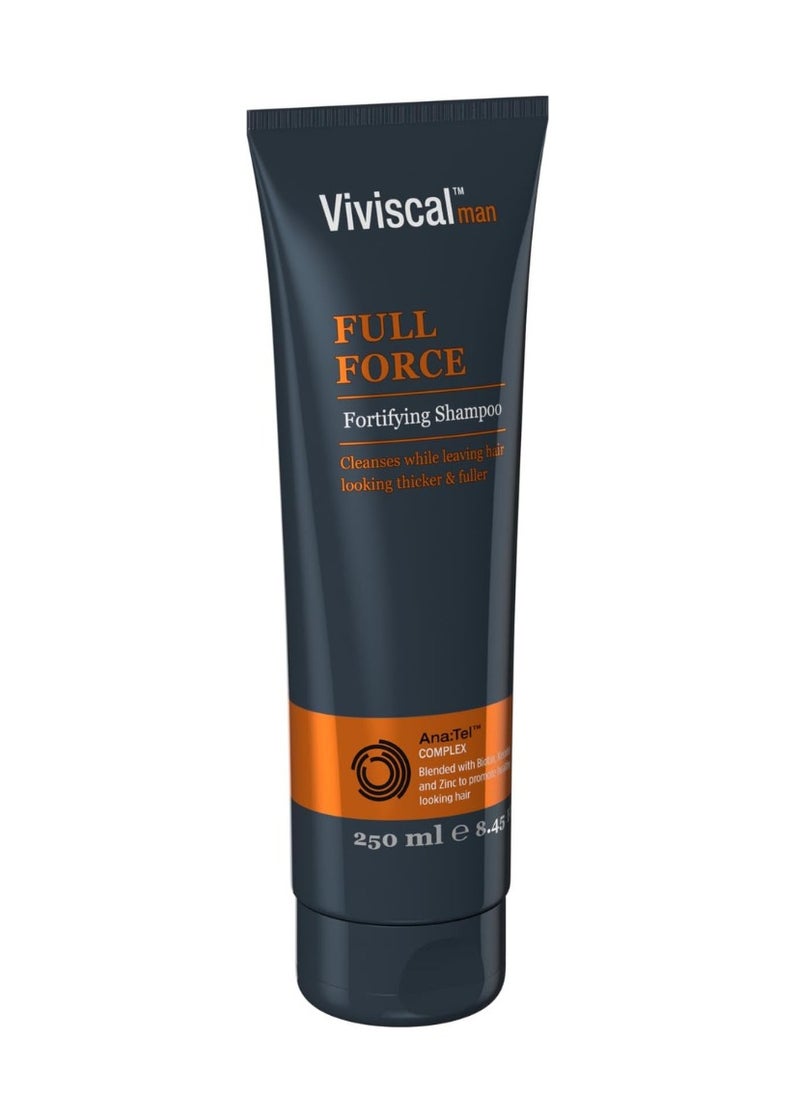 Full Force Fortifying Hair Thickening Shampoo for Men Formulated with Biotin, Keratin & Marine Collagen,  Shampoo for Thinning Hair, Hair Fall, and Hair Volume –  250ml