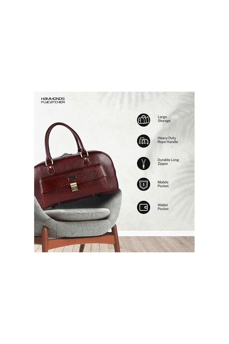 HAMMONDS FLYCATCHER HAMMONDS FLYCATCHER Genuine Leather Brown Travel Bag for Men & Women for Luggage/Cabin Luggage Bags for Flight (18") Duffle Bags - for Air Travel, Business Trips - Image 2