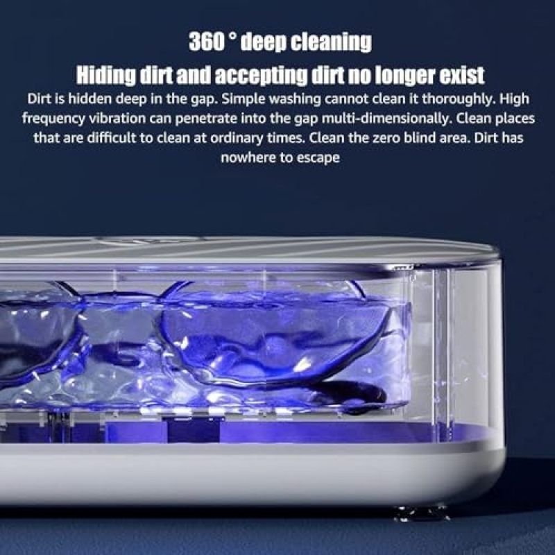 Ultrasonic Jewelry Cleaner, Professional Portable Sonic Jewelry Cleaner, Mini Jewelry Cleaner Ultrasonic Machine for Cleaning Rings Glasses Coins Necklaces Makeup Brushes - Image 3