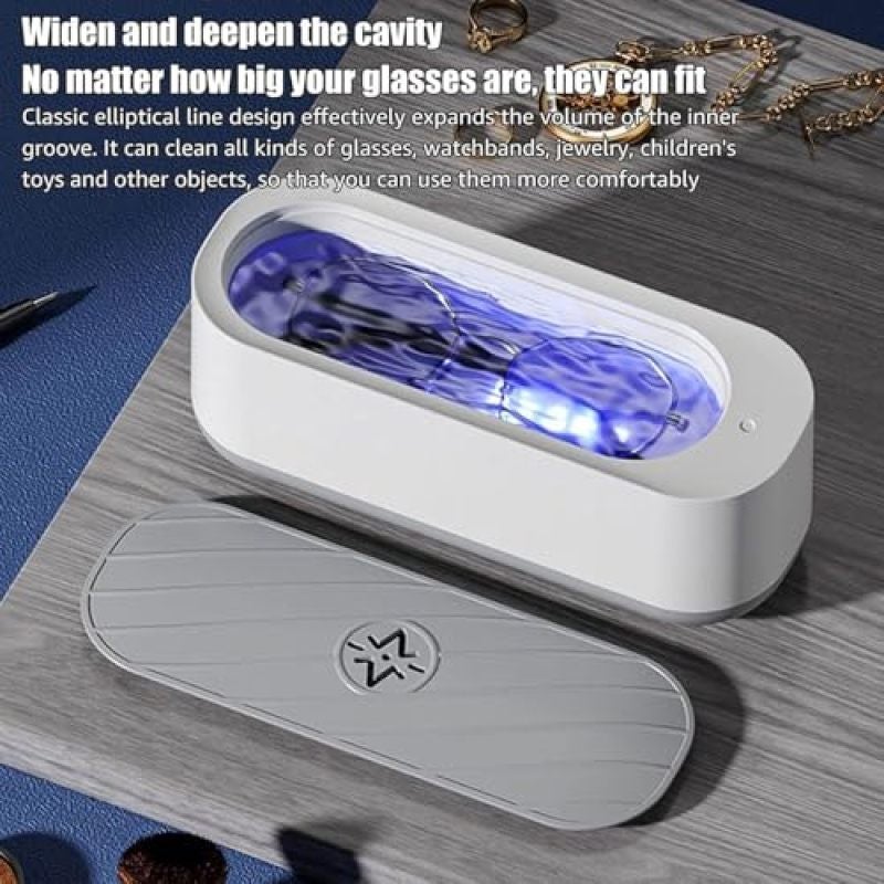 Ultrasonic Jewelry Cleaner, Professional Portable Sonic Jewelry Cleaner, Mini Jewelry Cleaner Ultrasonic Machine for Cleaning Rings Glasses Coins Necklaces Makeup Brushes - Image 2